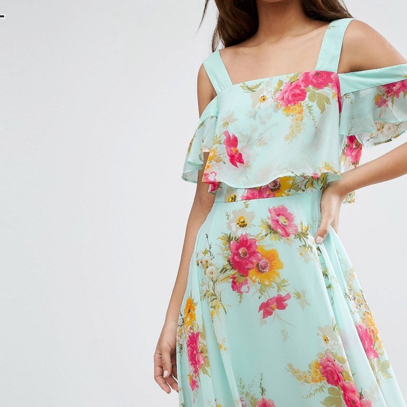 Cold Shoulder Floral Print Dress - Picture 3 of 3